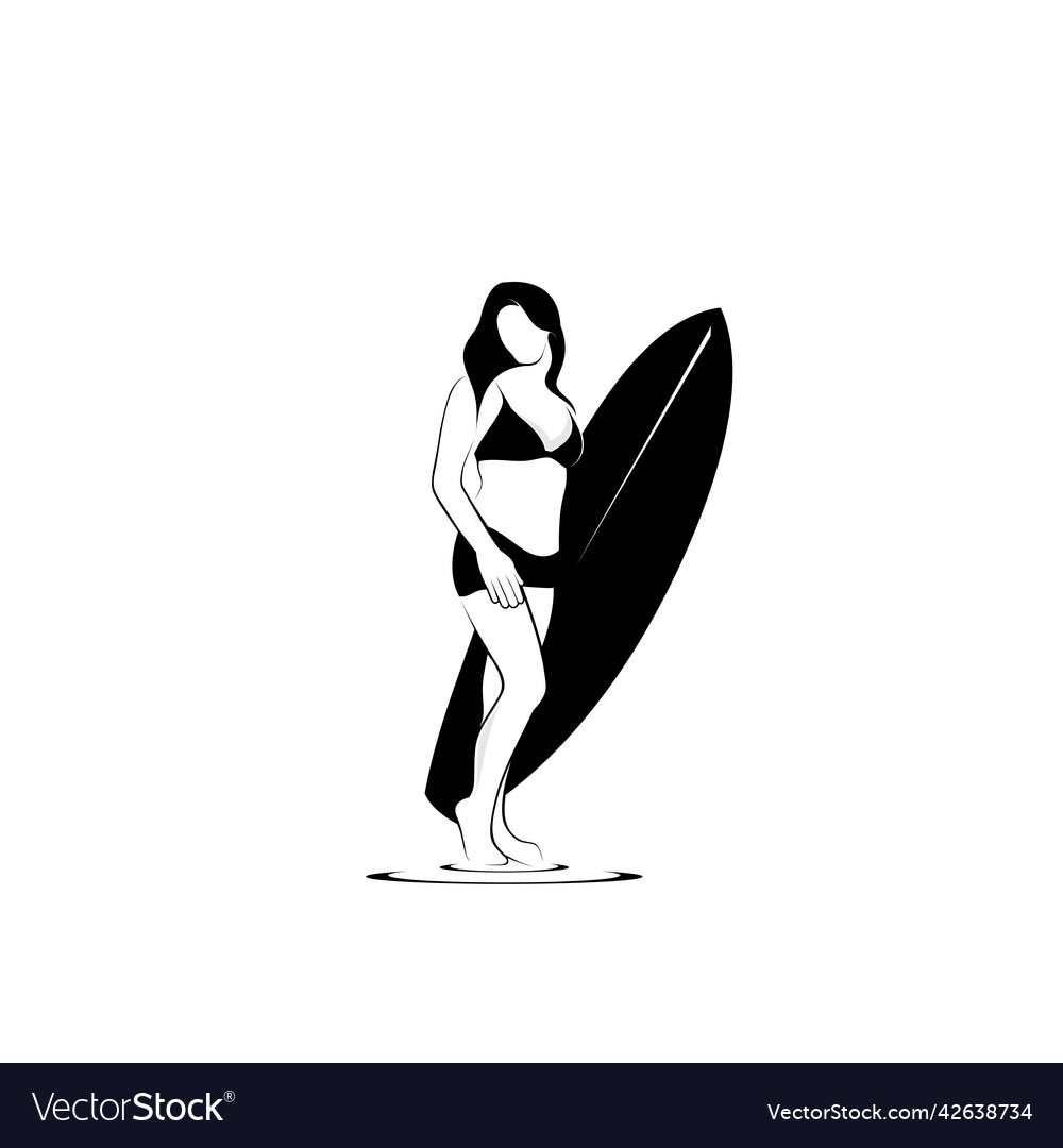 Silhouette Logo Design surfen Menschen