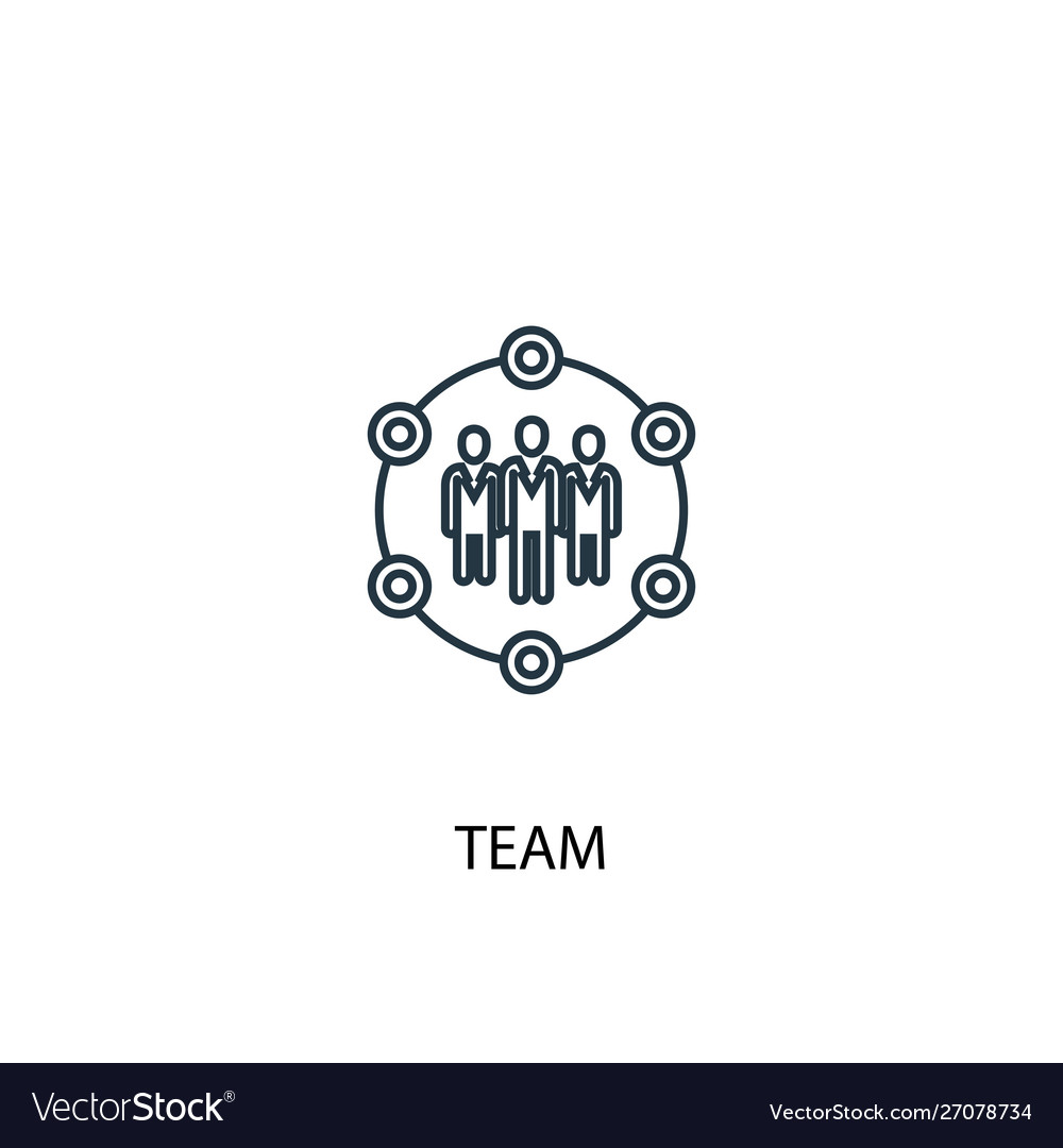 Team concept line icon simple element Vector Image Team concept line icon simple element