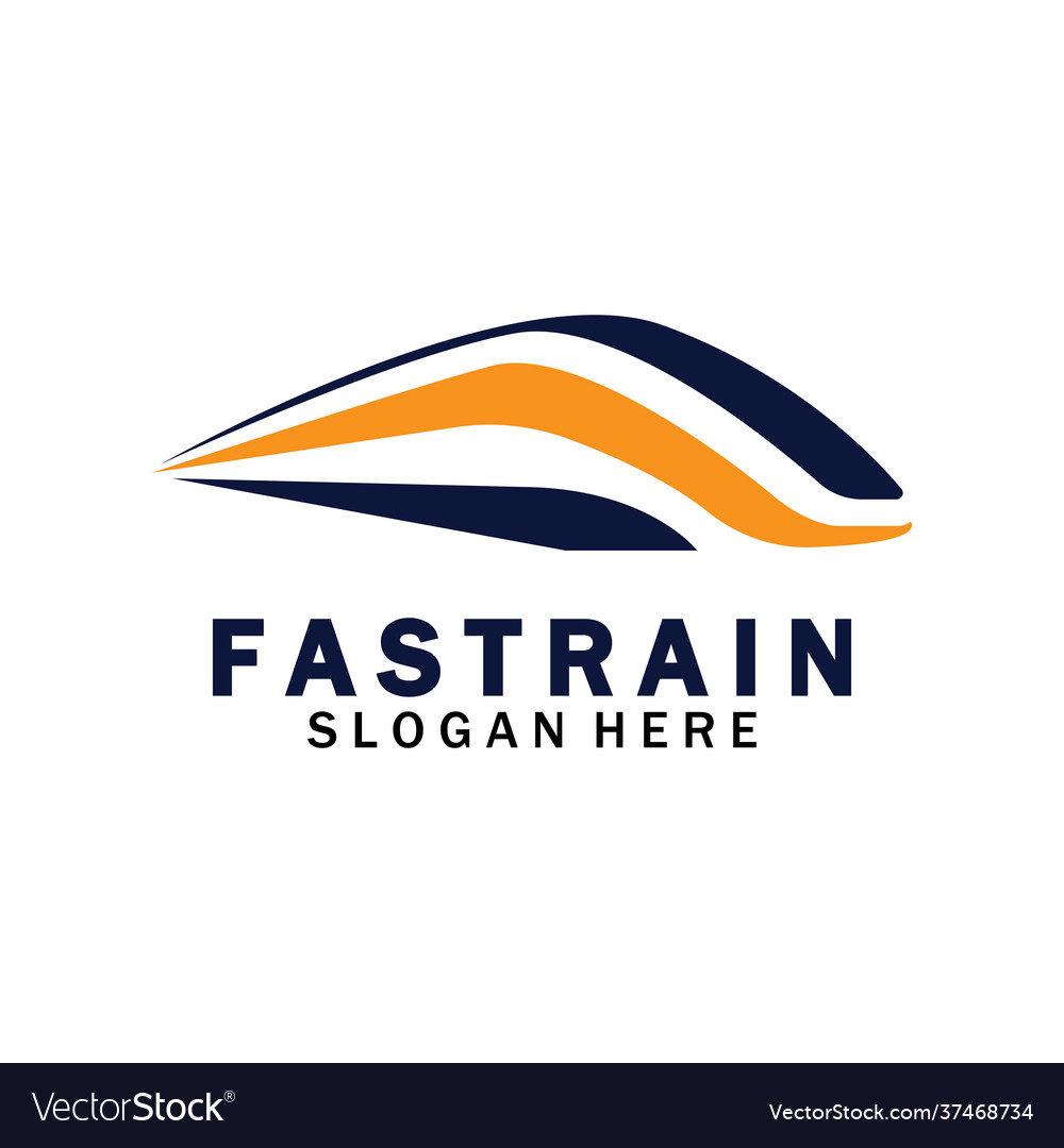Train logo designfast logohigh speed