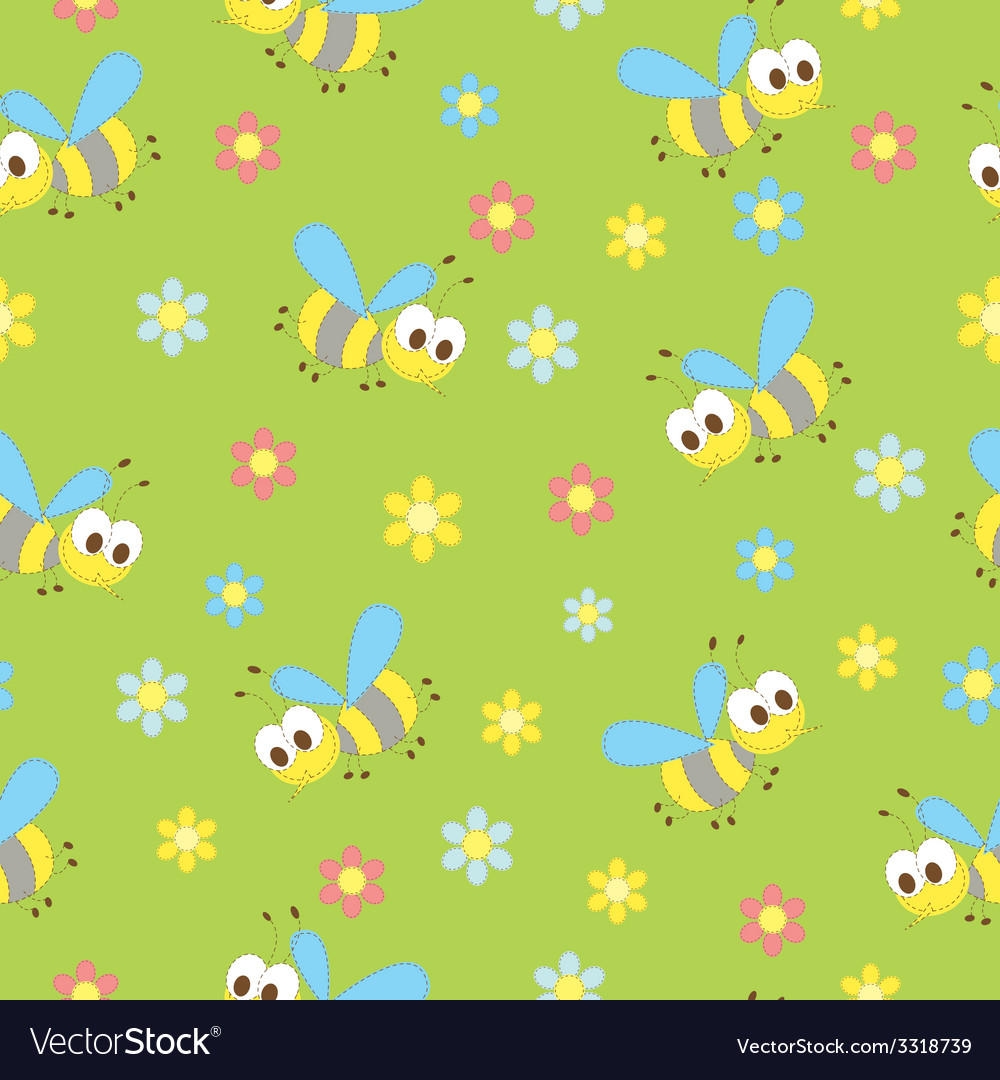 Bee seamless pattern