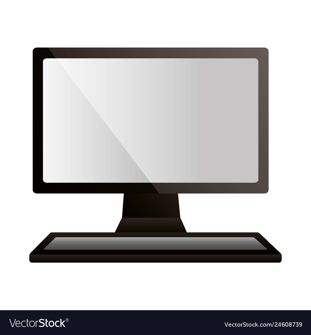Computer device on white background