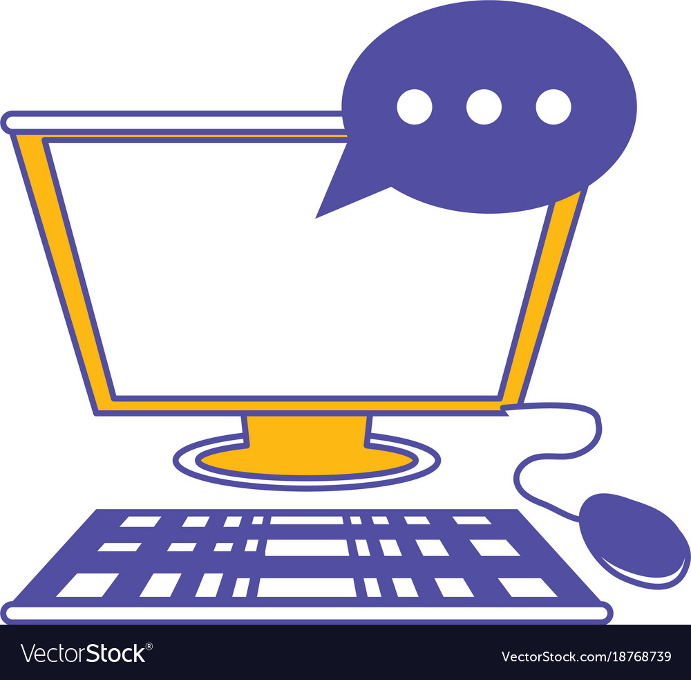 Computer with speech bubble icon