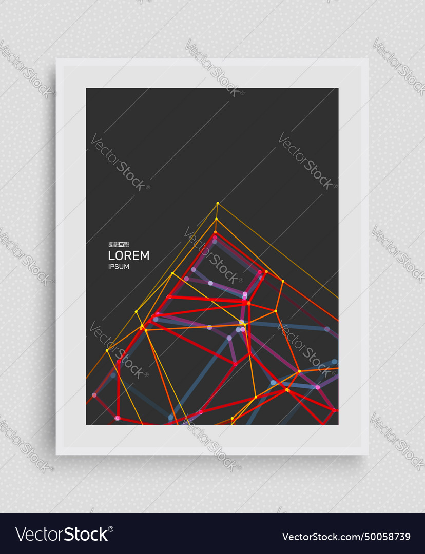 Cover design template lattice structure science vector image Cover design template lattice structure science