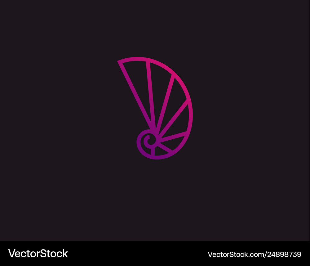 Creative linear logo icon spiral shell for company