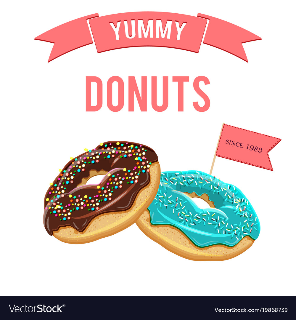 Donuts set collection tasty Royalty Free Vector Image