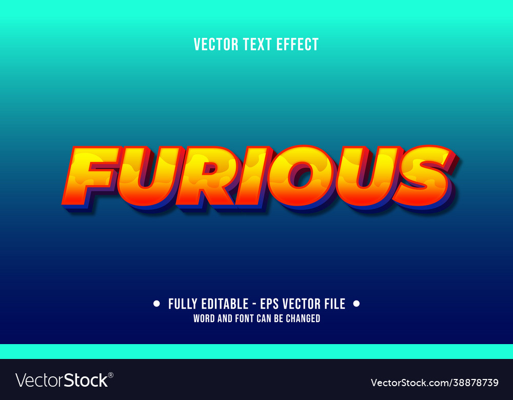 Editable text effect gradient orange and red vector image Editable text effect gradient orange and red
