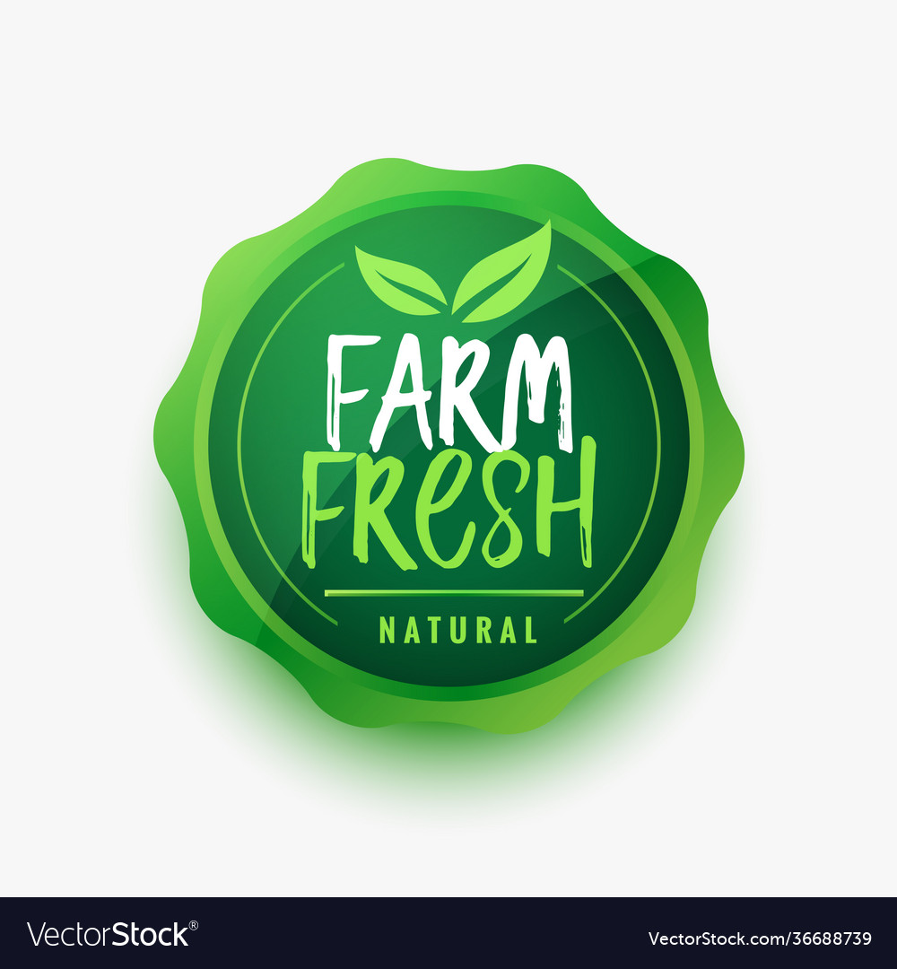 Farm fresh green leafy food label design