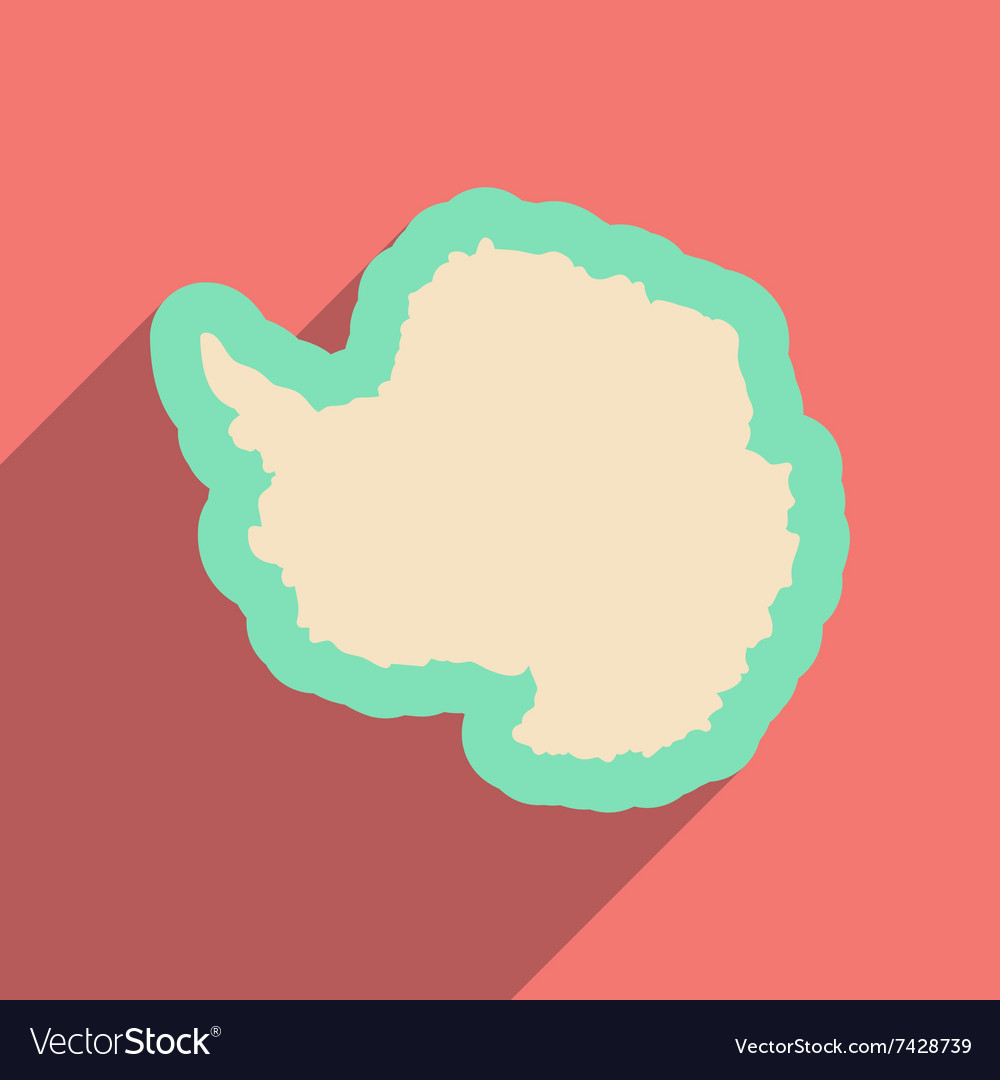 Flat web icon with long shadow map arctic