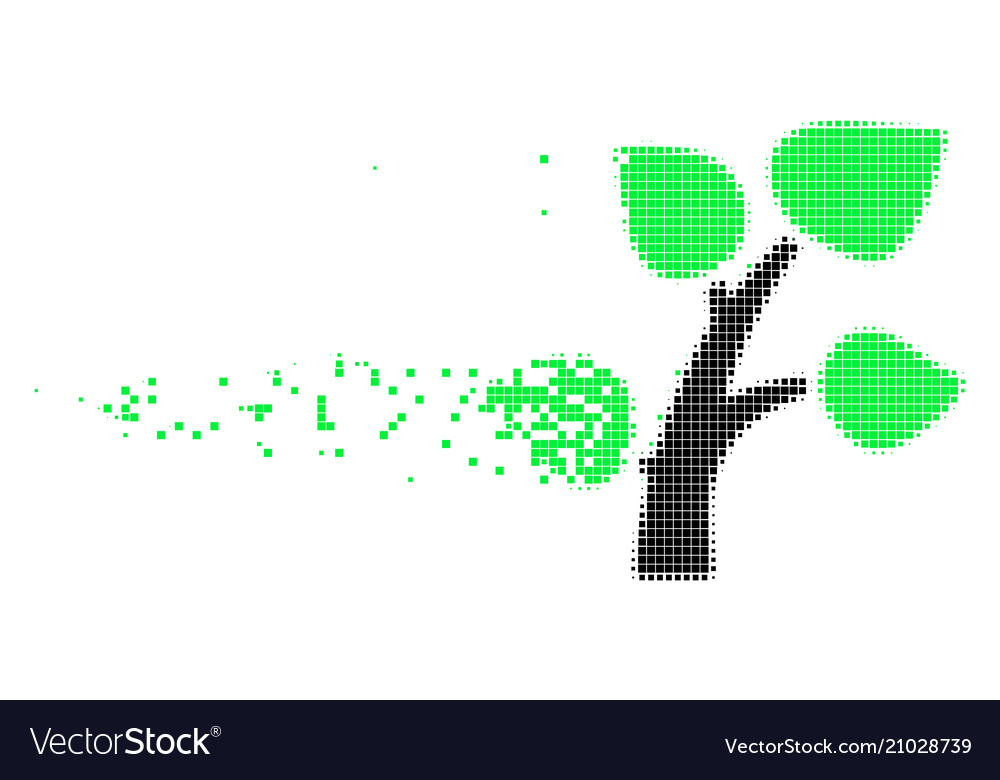 Flora plant destructed pixel icon