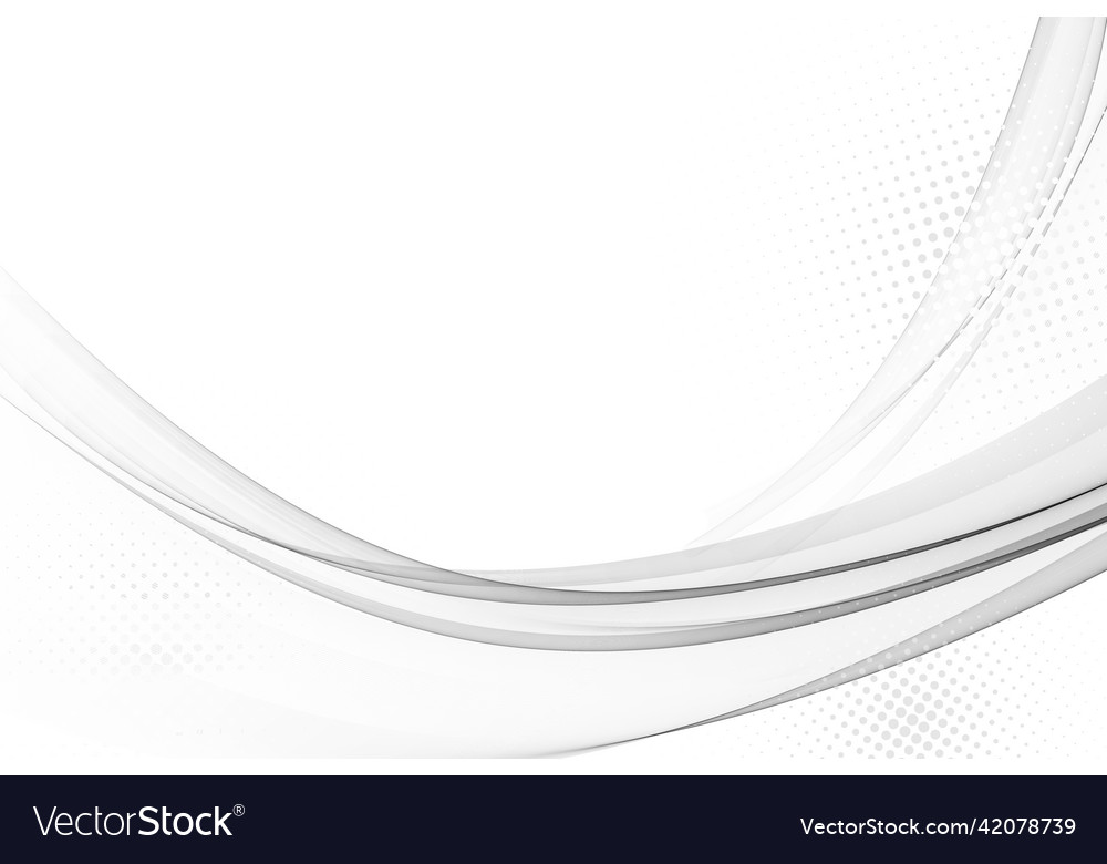 Gray transparent wave flow with halftone effect vector image Gray transparent wave flow with halftone effect
