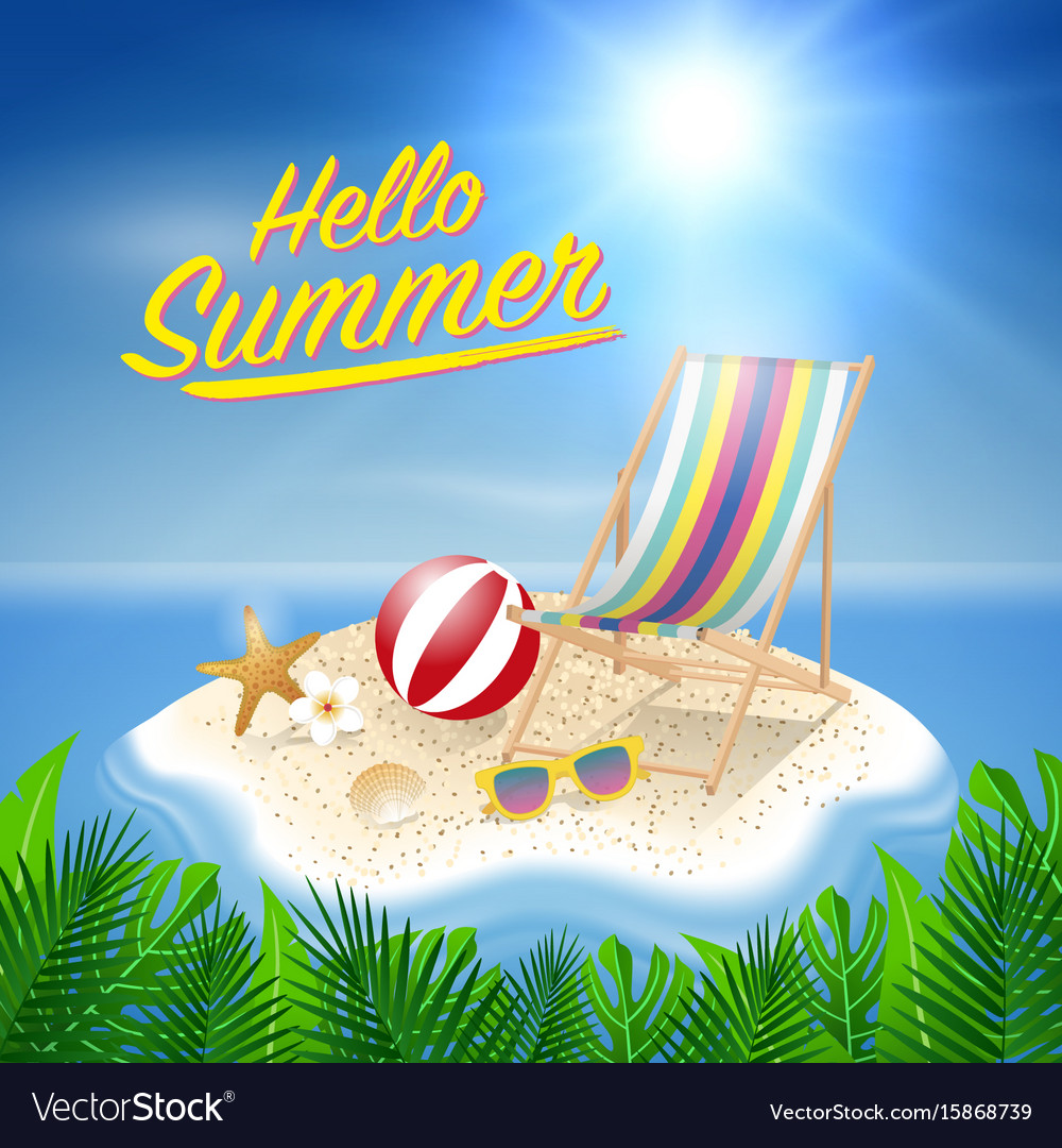 Hello summer background beach island