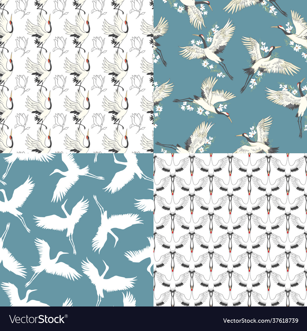 Japanese pattern set seamless ornaments