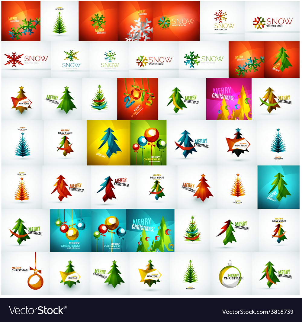 Large Mega Collection Christmas Cards Royalty Free Vector