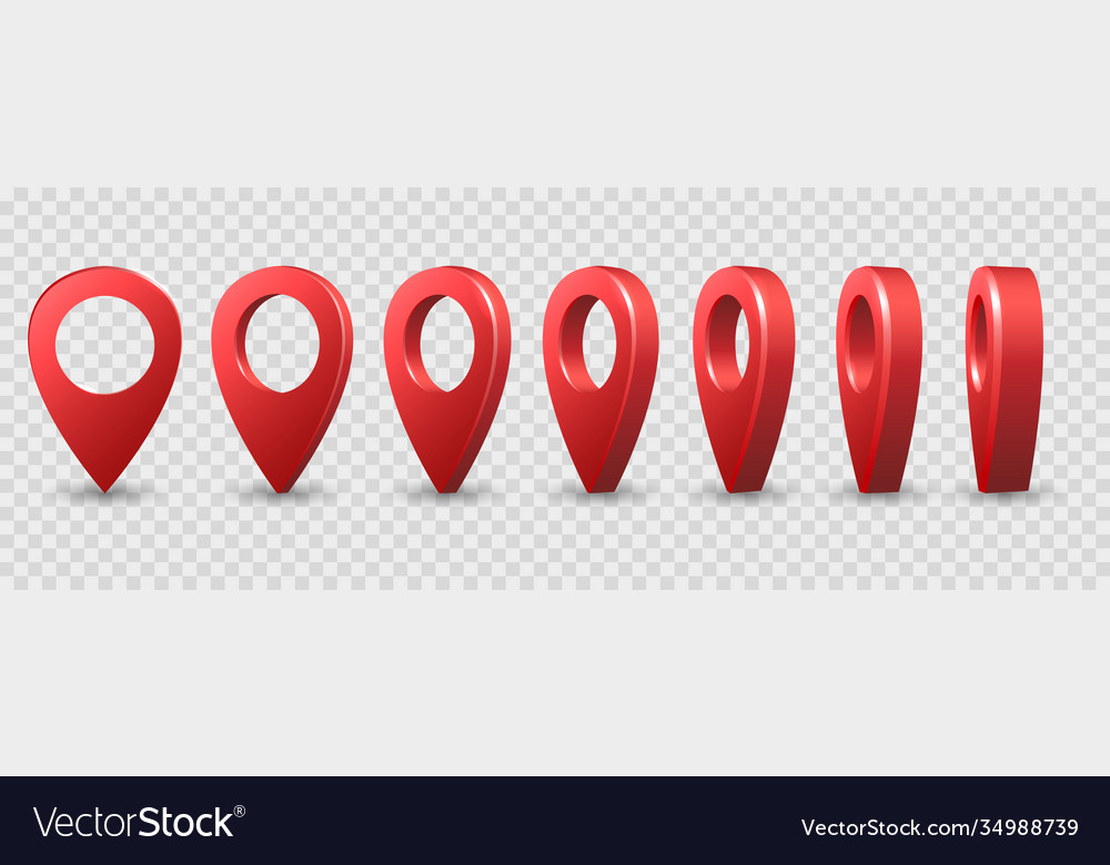 Map 3d pins vector image Map 3d pins