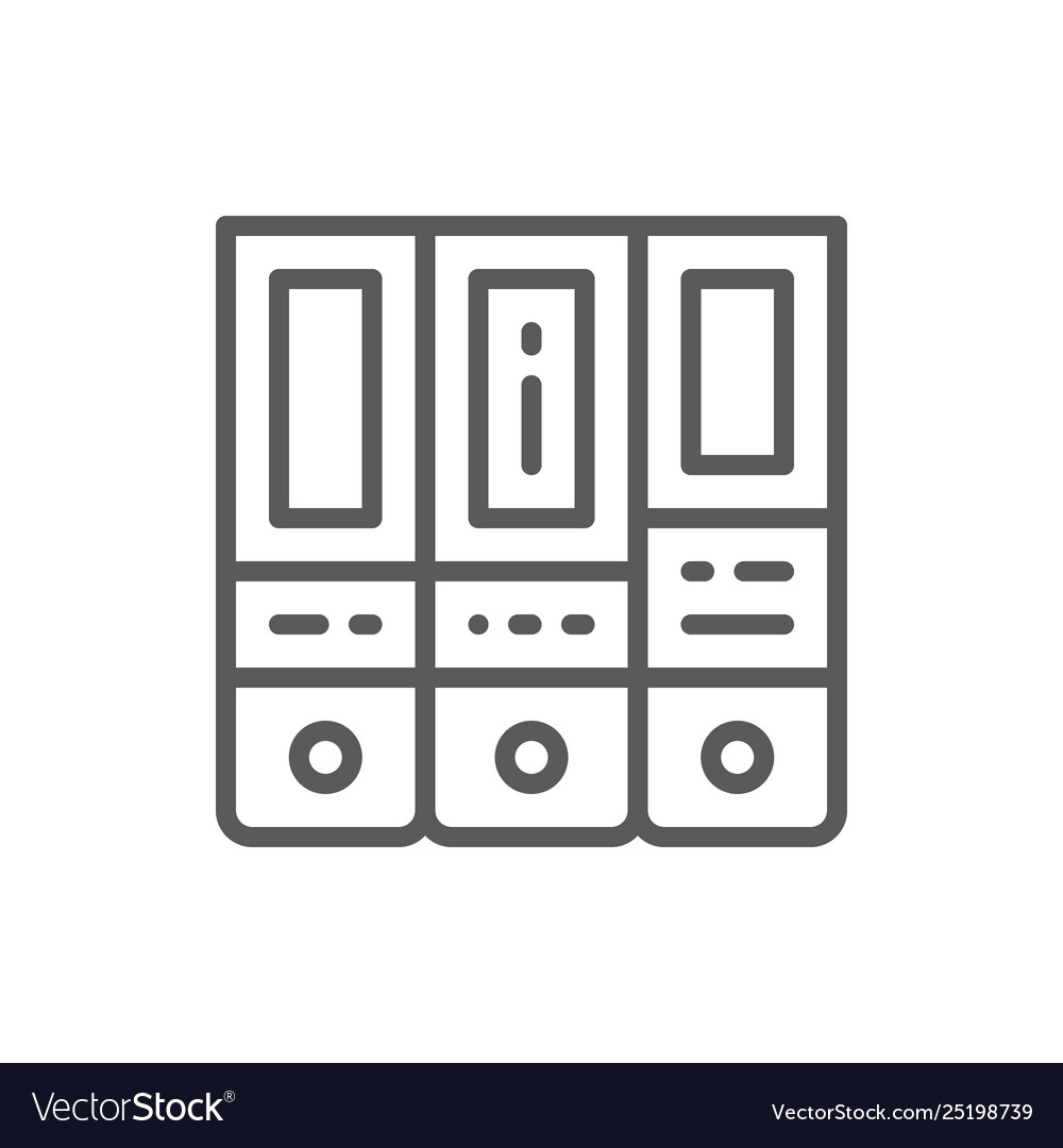 Office folder arch files line icon vector image Office folder arch files line icon