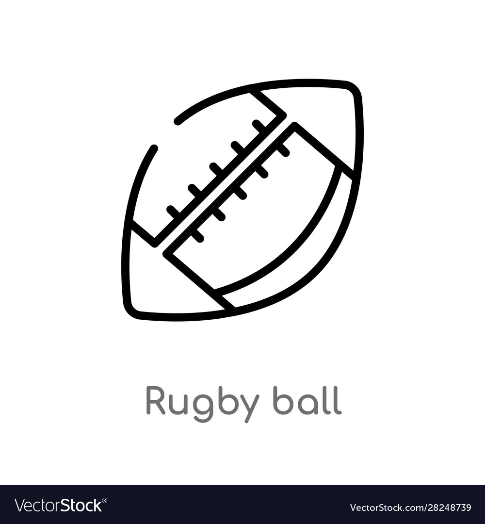 Outline rugby ball icon isolated black simple