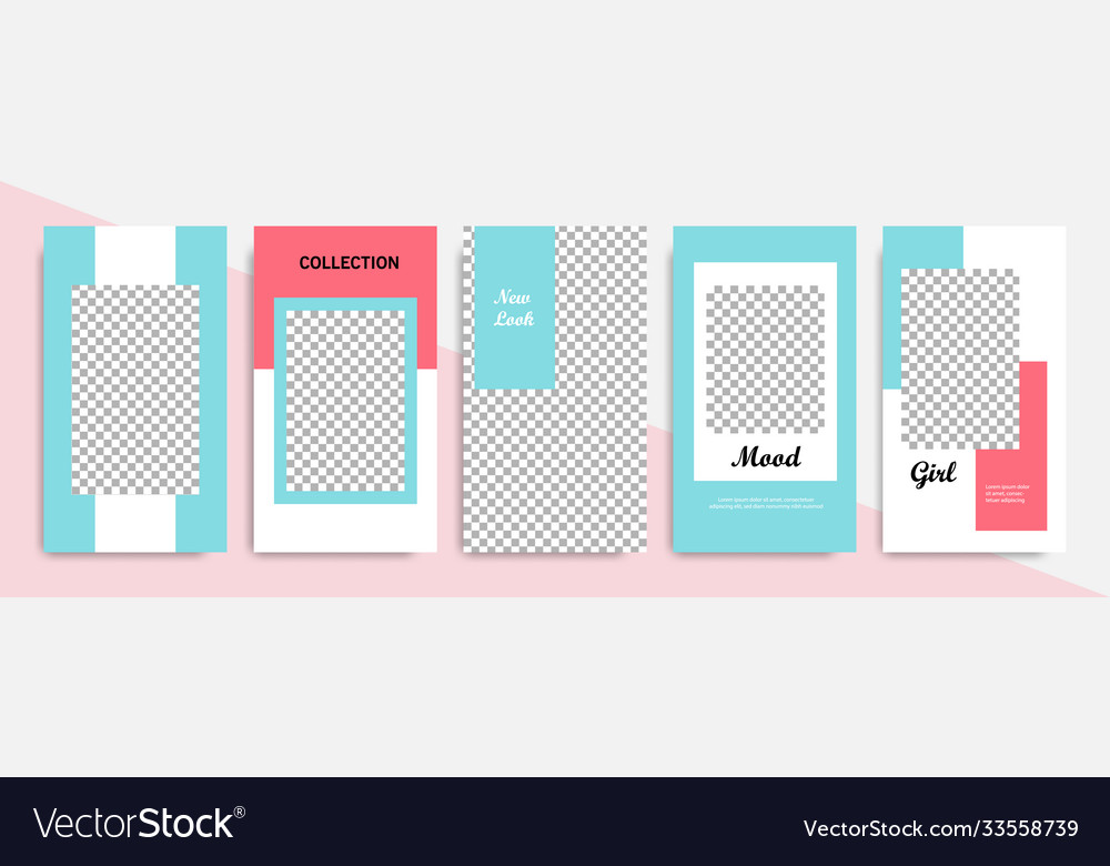 Pink blue social media stories story template