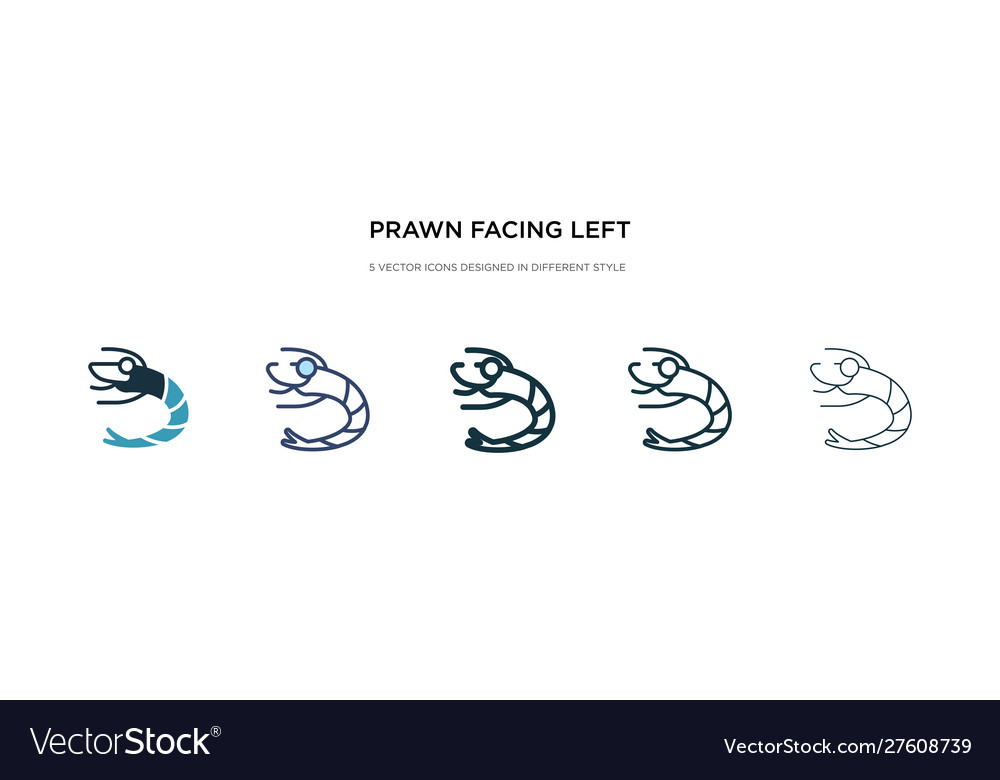 Prawn facing left icon in different style two