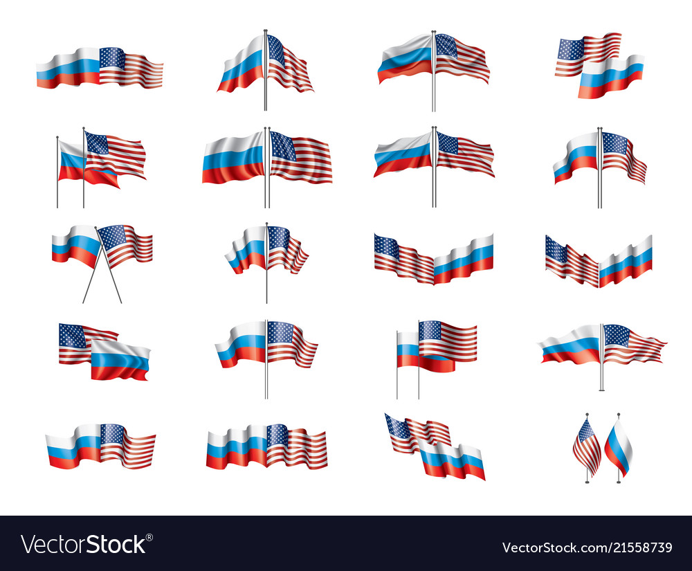 Russia and usa national flags Royalty Free Vector Image