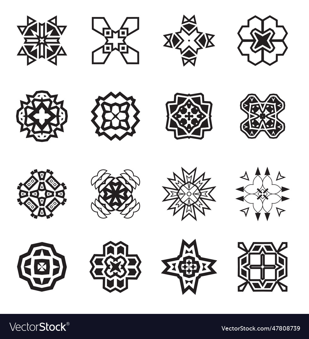 Set of sacred geometry elements alchemy religion Vector Image