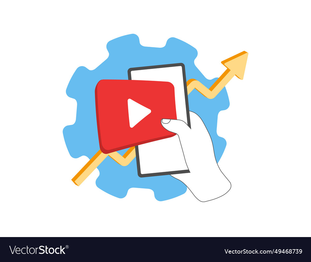 Video optimization with seo for search algorithms vector image Video optimization with seo for search algorithms