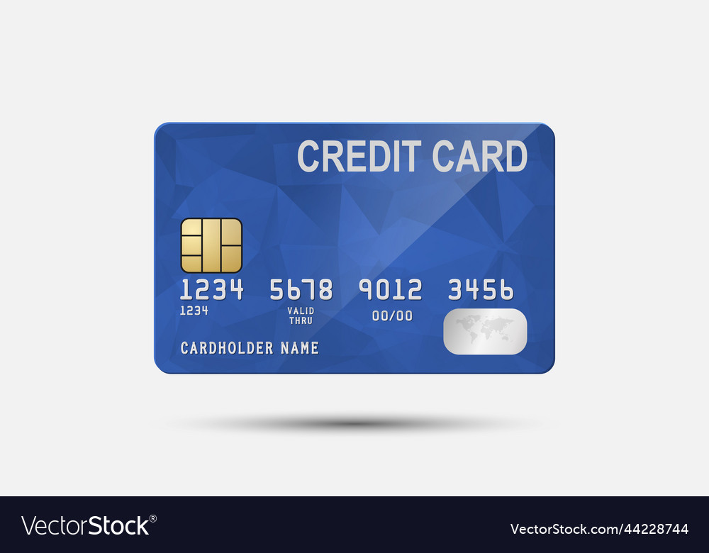 3d realistic blue credit card isolated Royalty Free Vector