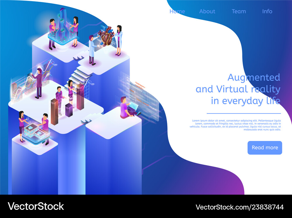 Augmented and virtual reality in everyday life 3d Vector Image