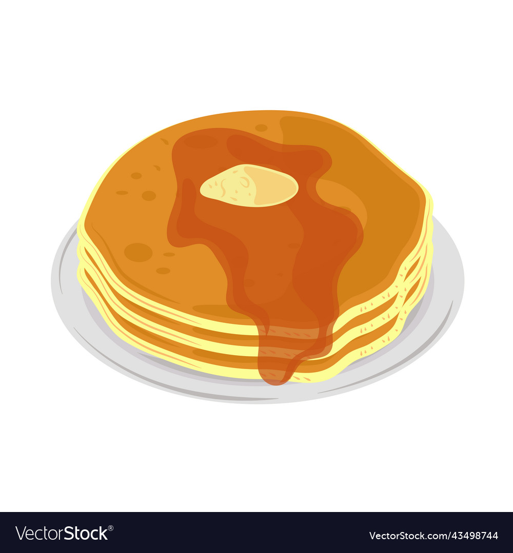 Breakfast pancakes with syrup Royalty Free Vector Image