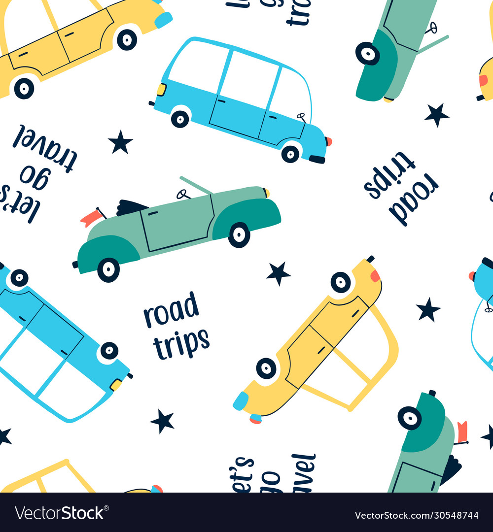Cars pattern slogan for print