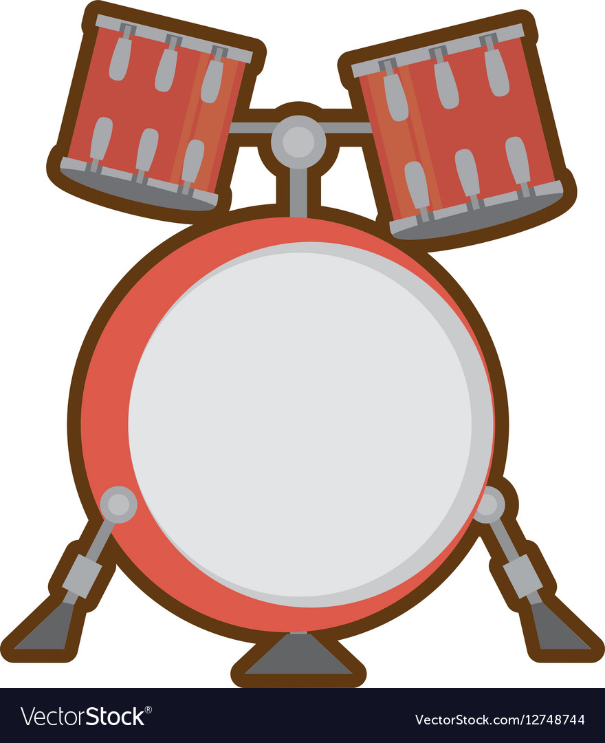 Cartoon drum kit precussion musical Royalty Free Vector