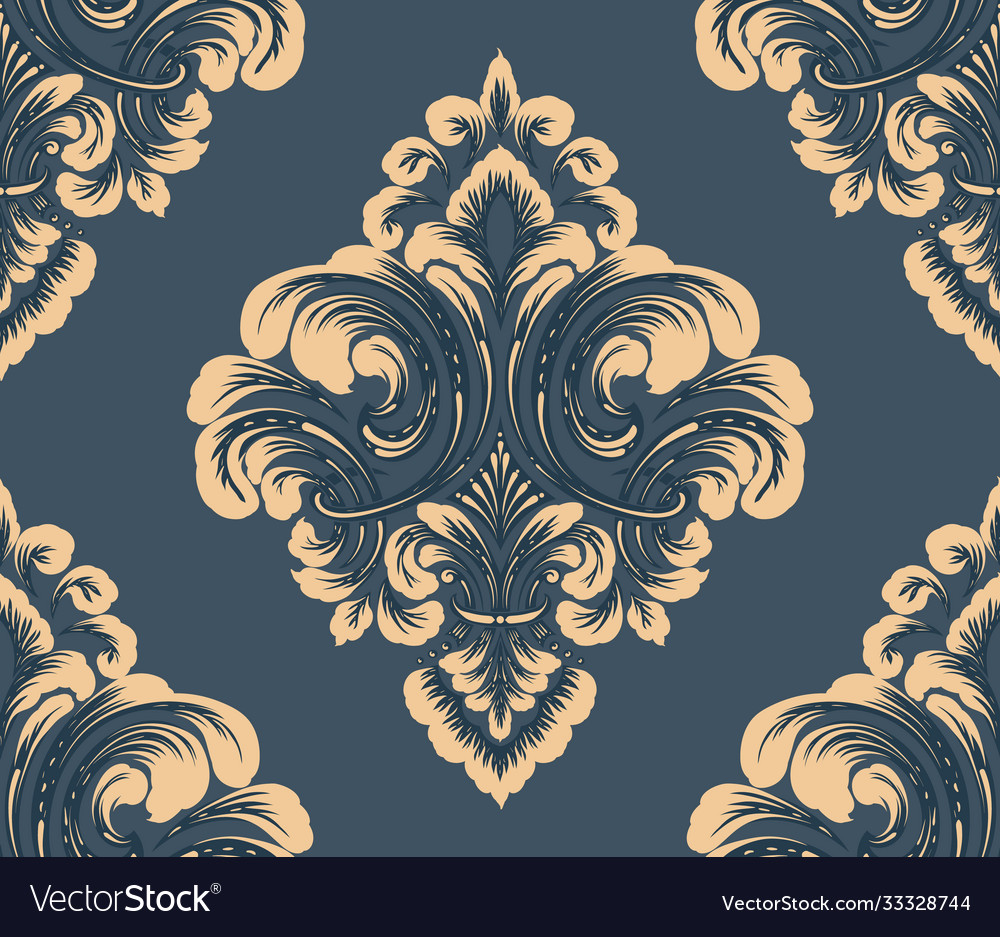 Damask seamless pattern element classical vector image Damask seamless pattern element classical