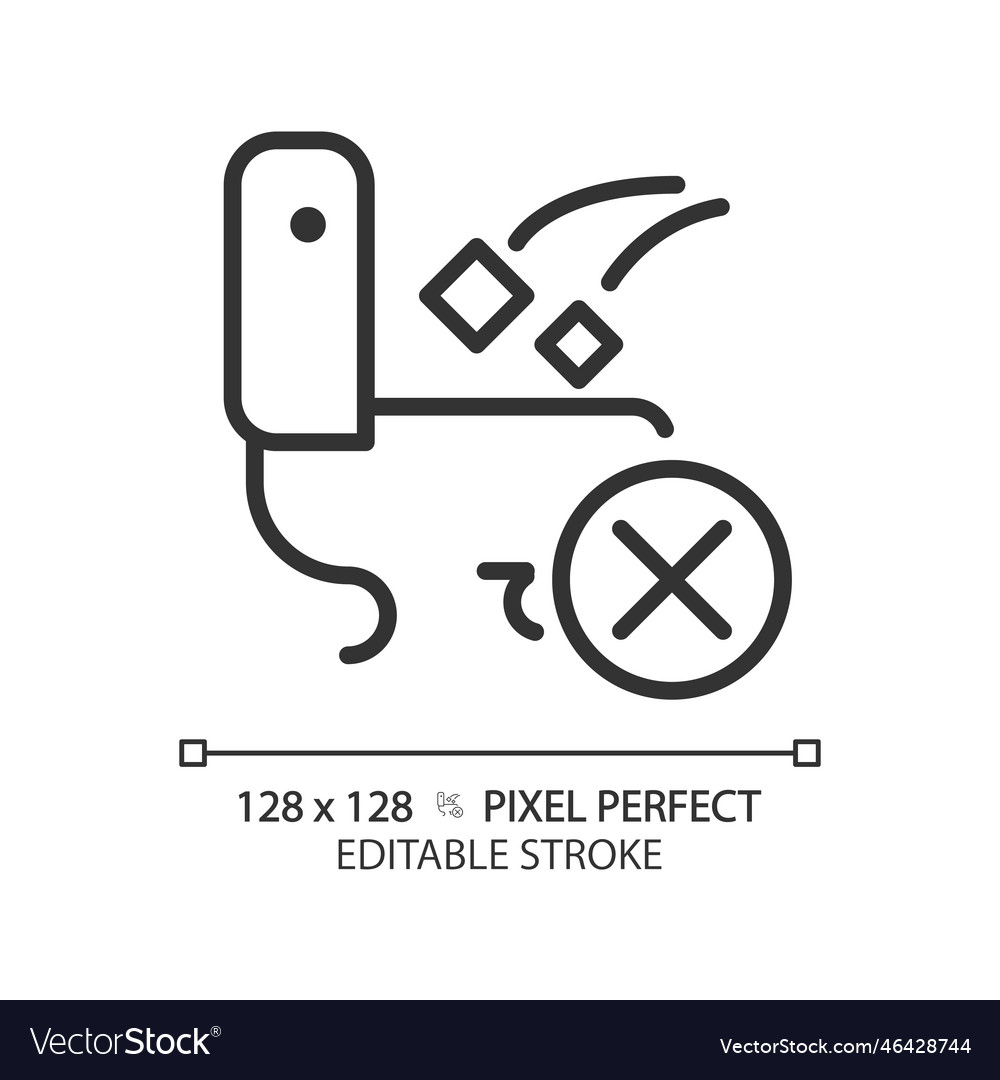 Do not throw trash in toilet pixel perfect linear vector image Do not throw trash in toilet pixel perfect linear