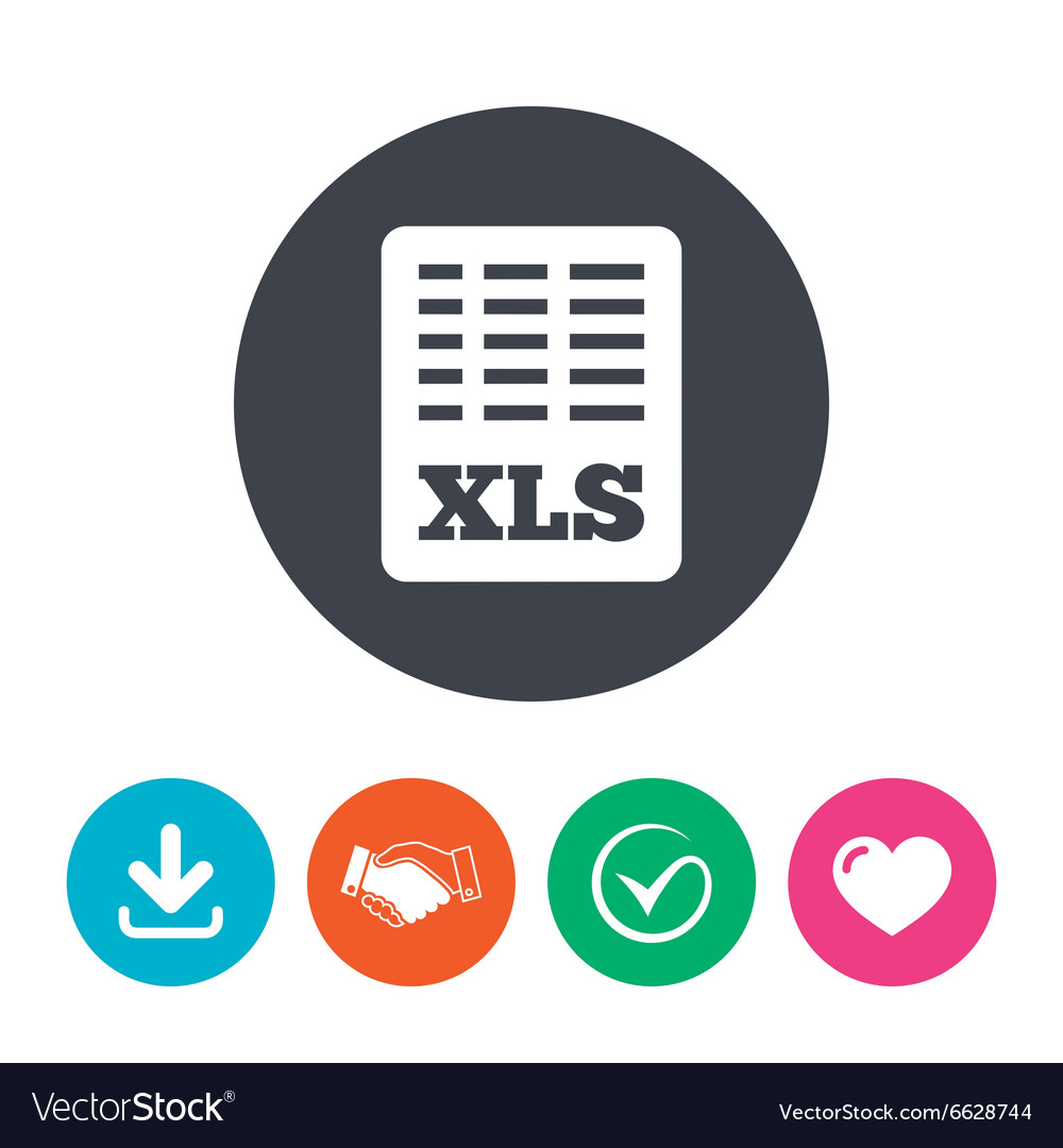 Excel file document icon download xls button