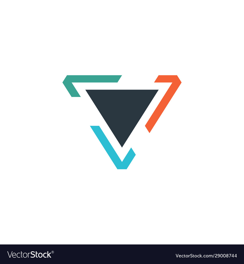 Geometric triangle tech business logo design Vector Image