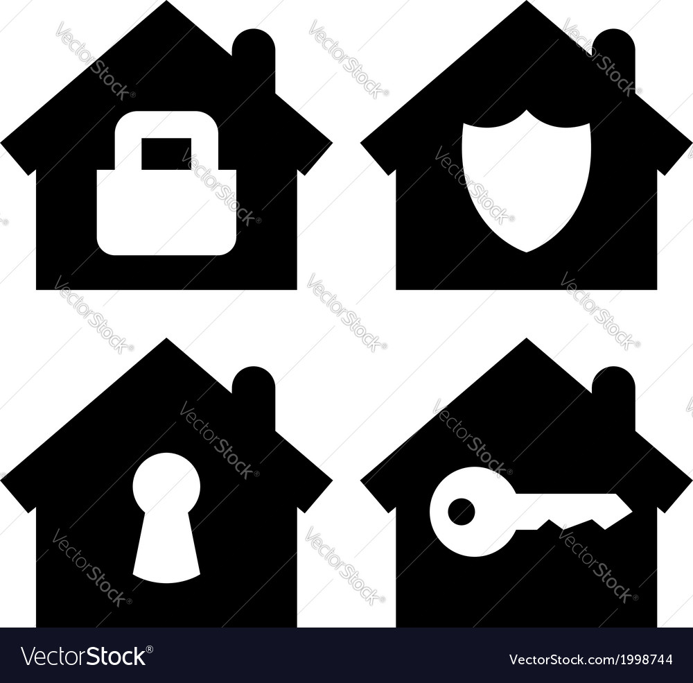 Home security icons set