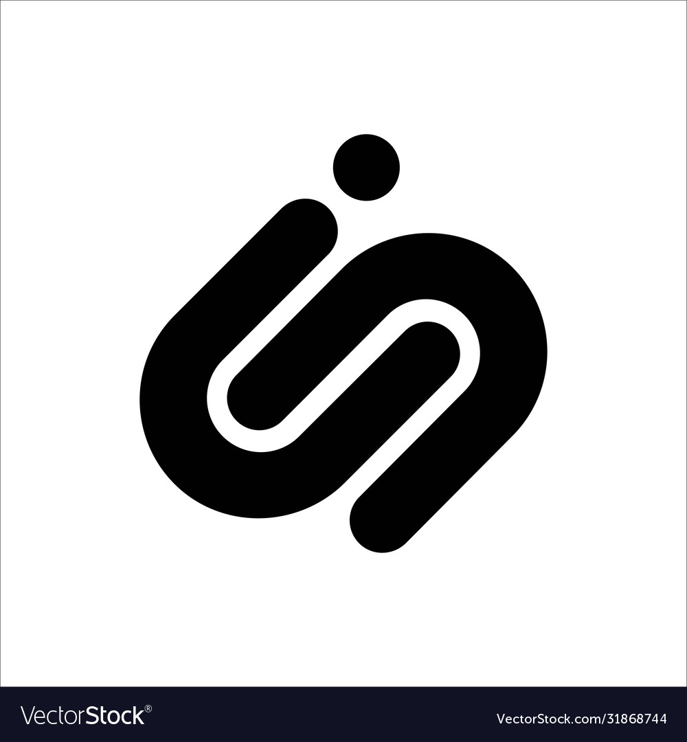 Initial letter is or si logo design template