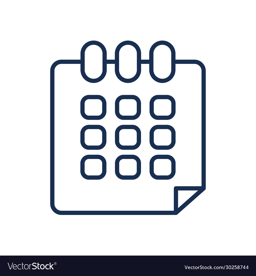 Isolated calendar line style icon design