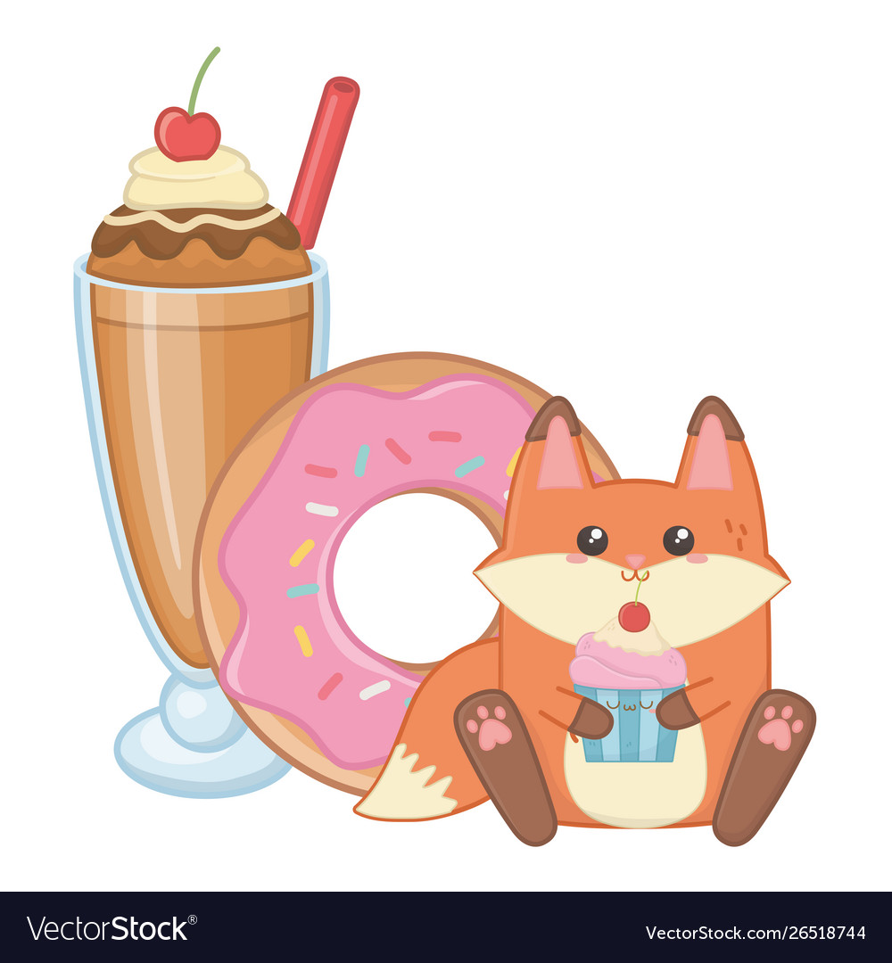 Isolated kawaii fox cartoon design