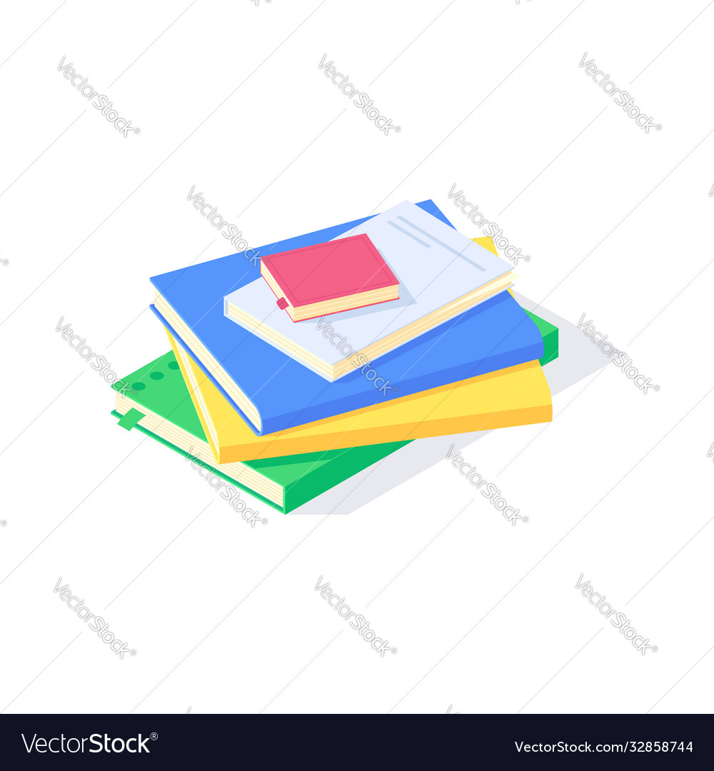 Isometric textbook study school education Vector Image