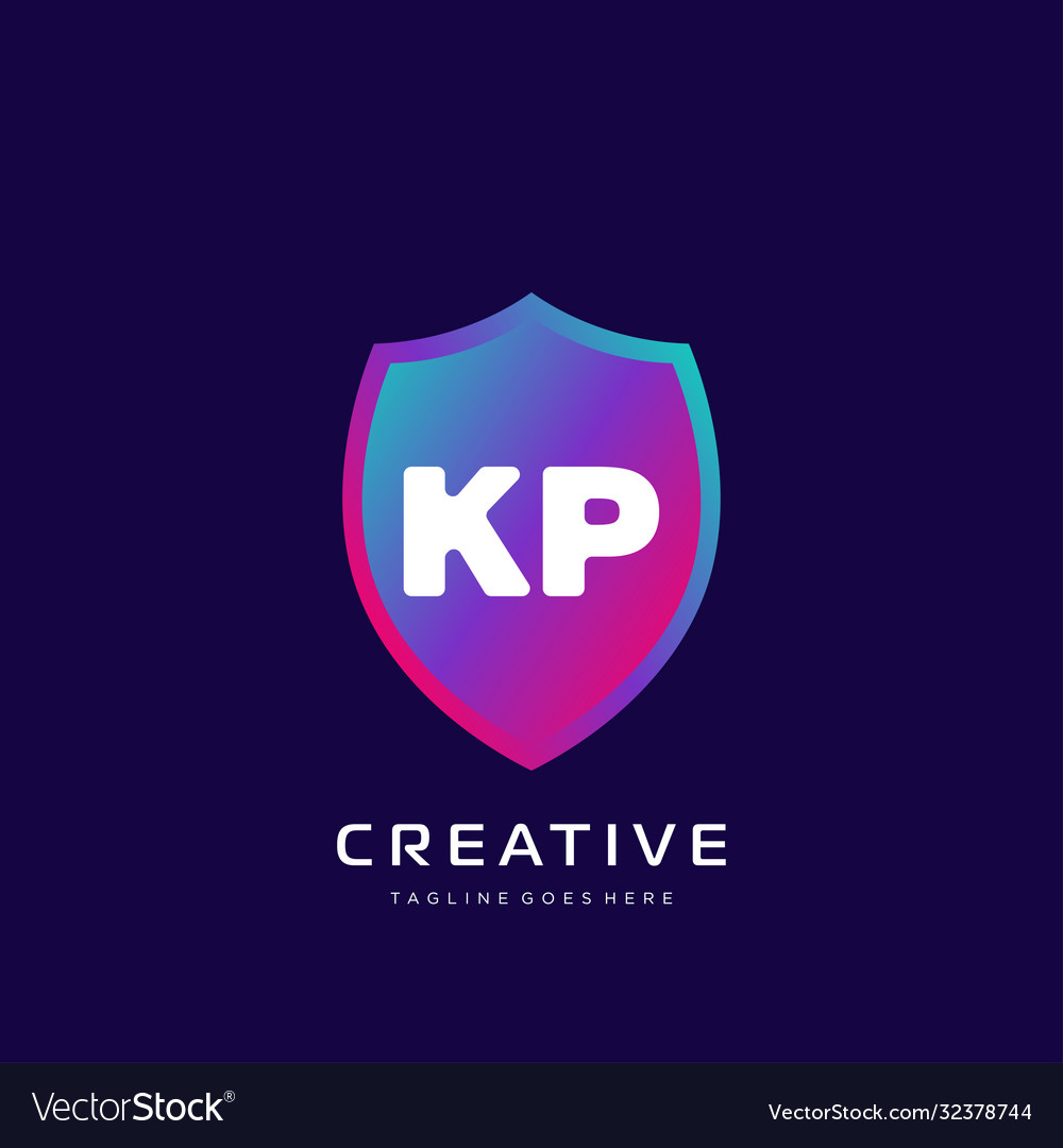Kp initial logo with colorful template