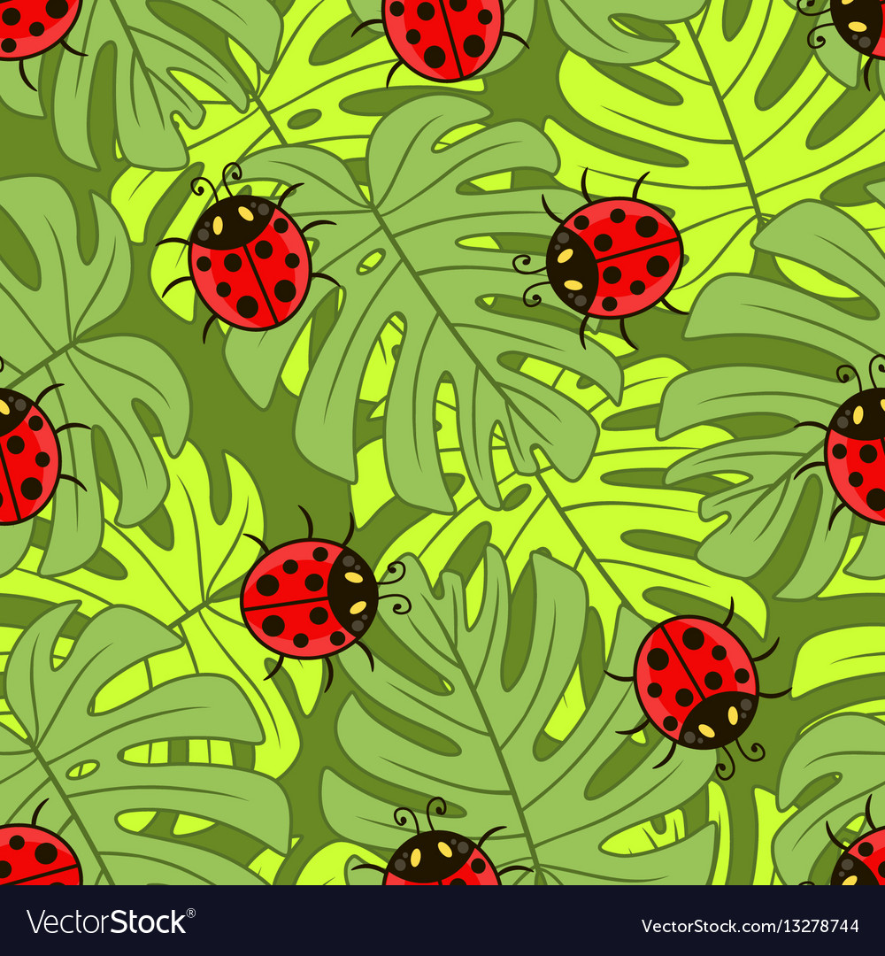 Ladybug seamless pattern