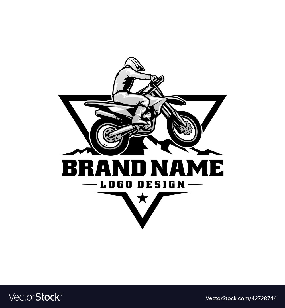 Motocross motorbike sport logo Royalty Free Vector Image