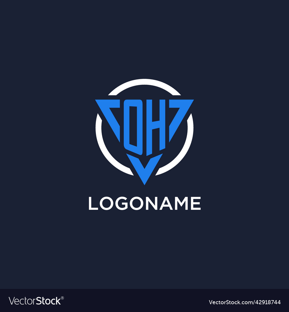 Oh monogram logo with triangle shape and circle