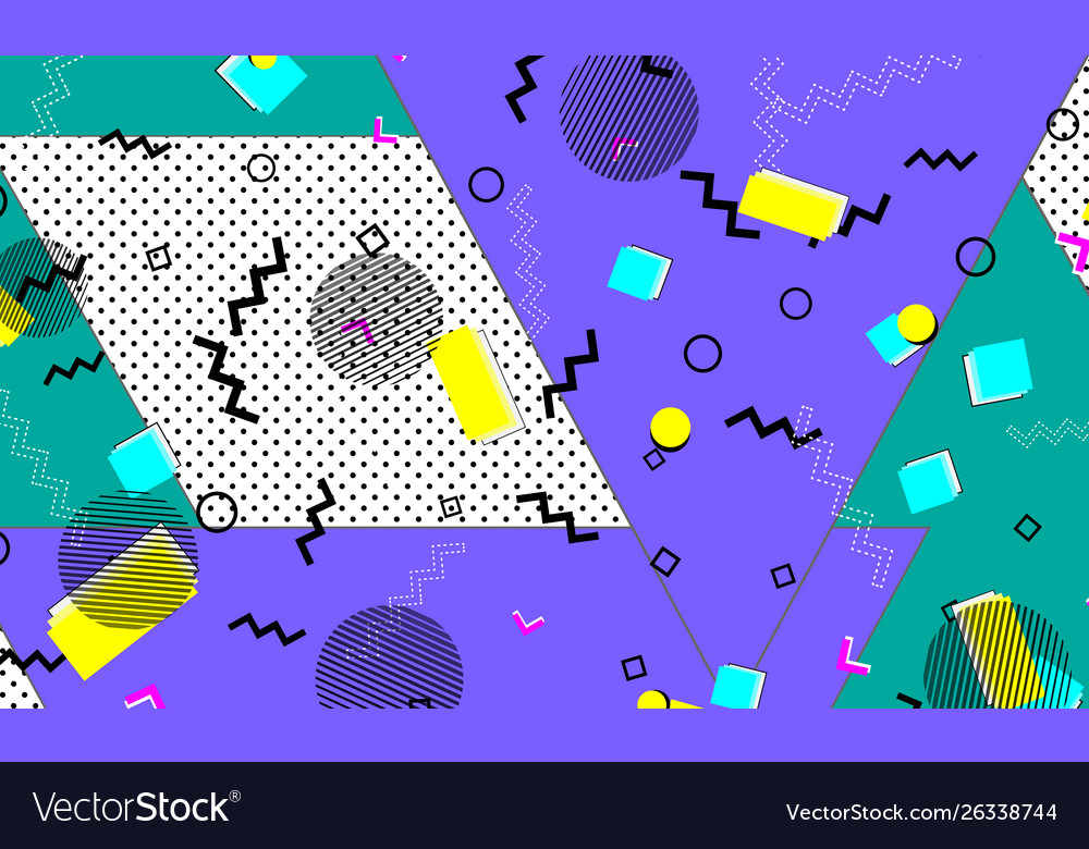 Pop art color background memphis pattern vector image Pop art color background memphis pattern