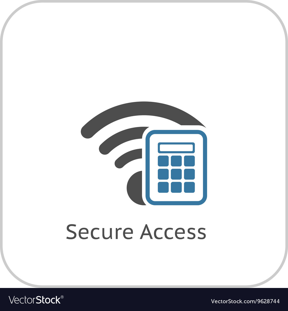 Secure access icon flat design