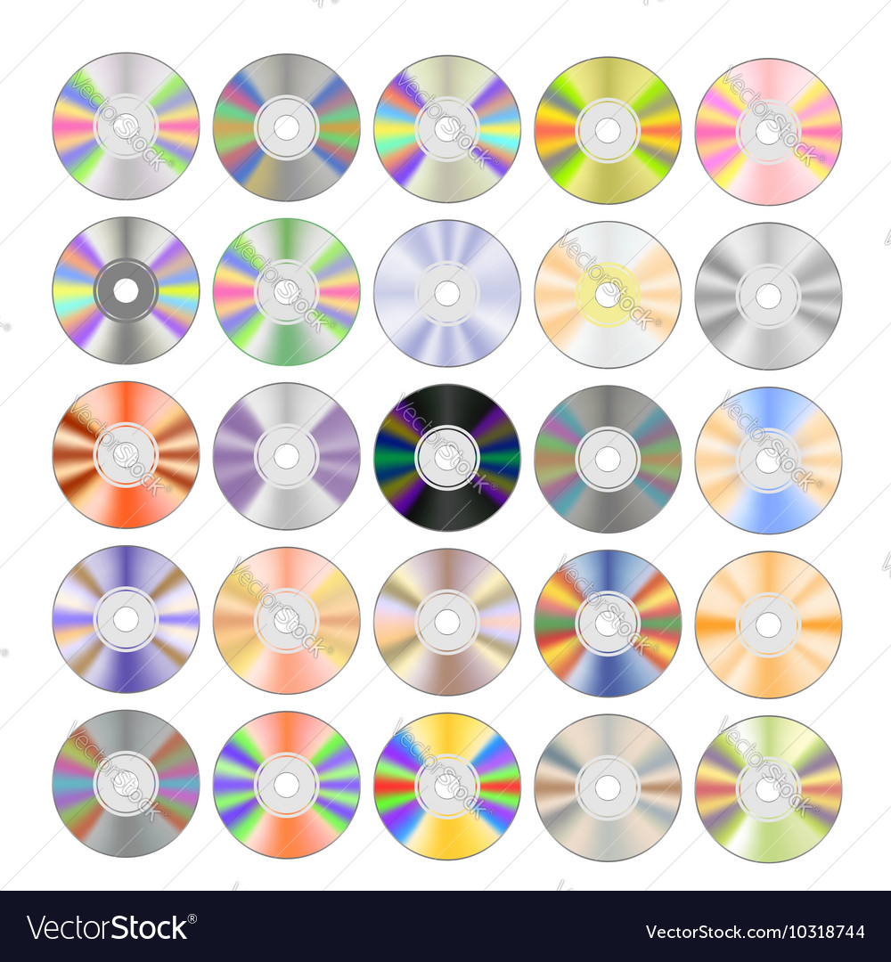 Set of colorful different compact discs
