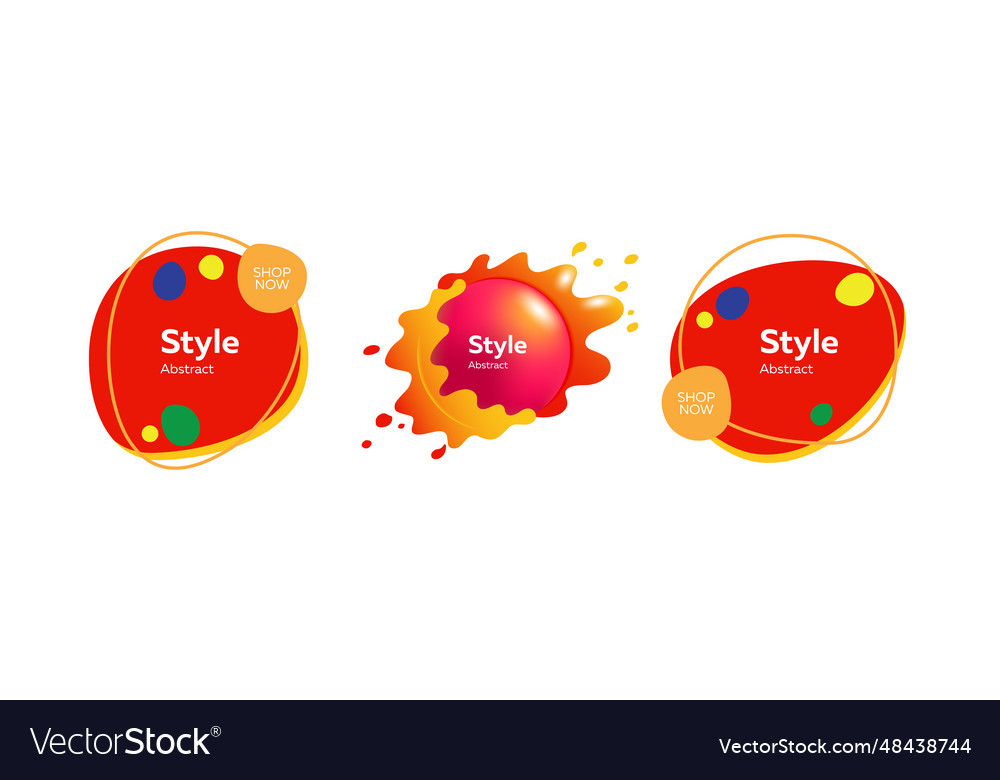 Set of layered fluid blobs vector image Set of layered fluid blobs