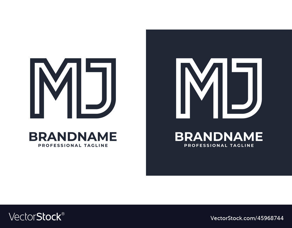 Einfaches mj Monogramm-Logo für jedes Unternehmen geeignet