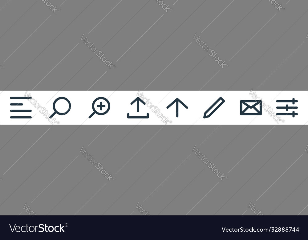 User interface line icons linear set quality vector image User interface line icons linear set quality