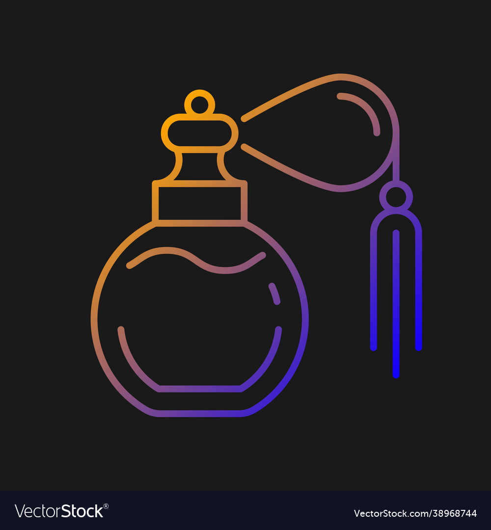 Vintage perfume with pump gradient icon for dark